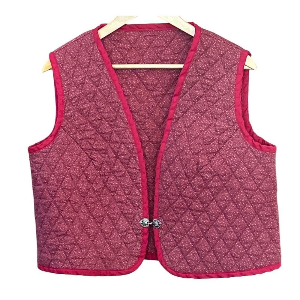 Vintage Handmade Quilted Vest Cottagecore Folk Layering Waistcoat 90s Prairie